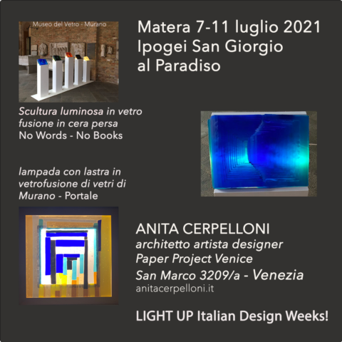 LIGHTS UP! Italian Design Weeks Matera 2021